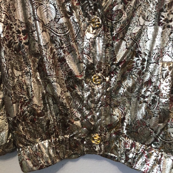 Vintage Pacific I.D. jacket Women's Ones Size coat foil look abstract art deco - Picture 2 of 11